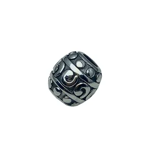 Vintage stainless steel scroll pattern spacer bead charm for DIY jewelry bracelets