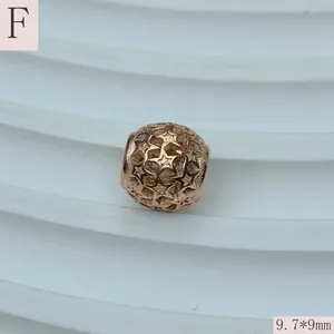 Roségoldener hohler Sternen-Charm Abstandsperle für DIY-Schmuck Armbänder 9,7*9mm