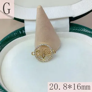 Micro-paved Tree of Life pendant connector in 20.8*16mm size for DIY handmade jewelry