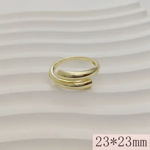 Minimalistische gouden open wikkelring met geometrisch design, 23*23mm sieraden