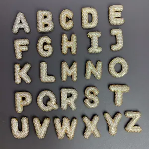Détails de 26 pendentifs alphabet à bulles incrustés de cristaux pour création de bijoux DIY