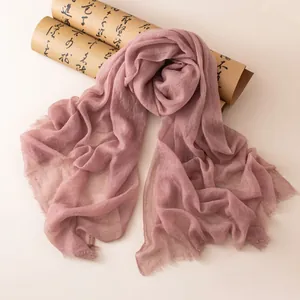 Lightweight dusty rose cashmere scarf for spring and autumn, sheer shawl drape style