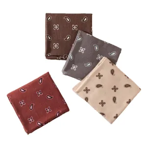 Set aus Vintage-Wollmischung-Quadrat-Schals mit Paisley-Druck in vier warmen Herbstfarben