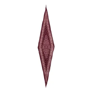 Eleganter weinroter Baumwollschal mit Paisleymuster für Haare oder als Halsaccessoire.