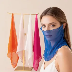 Mulberry Silk Sun Protection Face Mask Neck Gaiter Breathable Ear Loop Veil UV Shield Women Outdoor Cycling Gaiter Scarf
