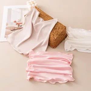 Premium mulberry silk sun protection neck gaiter masks in assorted elegant pastel colors