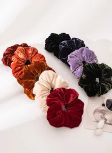 Elastici per capelli in velluto con 18% seta di gelso e anima elastica in vari colori retrò