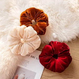 Retro Velvet Scrunchie Elegant Large Hair Ring Fresh Sweet Mori Style Bun Headpiece Hair Rope For Women Hair Accessories