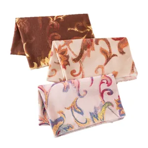 Elegant long floral print scarves for women, available in pink beige and brown styles