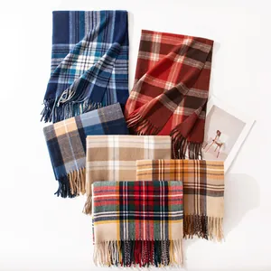 Assorted classic plaid imitation cashmere scarves collection for winter warmth and style
