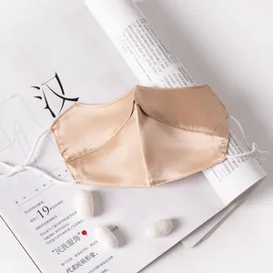 Champagne silk face mask for sun protection with eye corner coverage