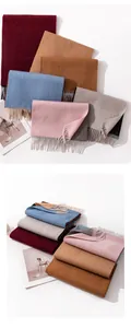 Detailed view of assorted wool scarves with water ripple texture and tassels