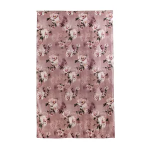 Elegant pink silk scarf featuring a sophisticated large floral print design for women