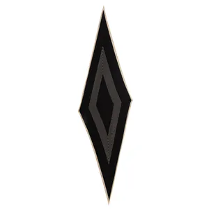Elegant diamond-shaped mulberry silk scarf in black with white geometric lines