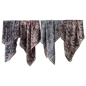 Elegant wool scarves with paisley patterns for women in four different stylish colors