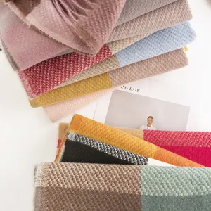 Soft and stylish plaid imitation cashmere scarves with fringe details in multiple colors