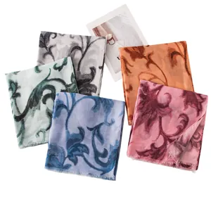Oversized lightweight silk scarves with elegant floral patterns in multiple colors