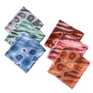 Assorted set of six vibrant animal print lightweight scarves for summer beach wear
