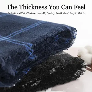 Premium soft and thick men's plaid scarf designed for stylish winter warmth and comfort.