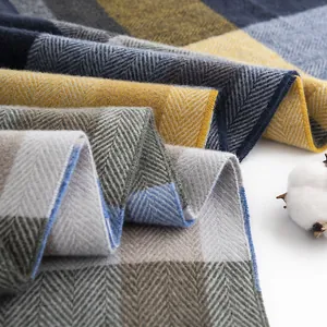 Soft plaid herringbone imitation cashmere winter scarf for men with elegant warm design