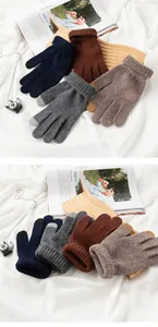 Guantes de lana de punto con pantalla táctil en varios colores para invierno y exteriores