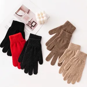 Guanti in maglia 100% cashmere morbidi di qualità superiore per l'inverno in vari colori