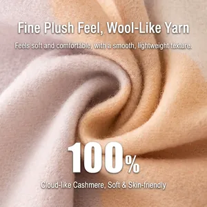 High-quality soft plaid 100% pure cashmere scarf with a thick and warm texture