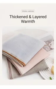 Texture détaillée du motif jacquard sur des écharpes en imitation cachemire