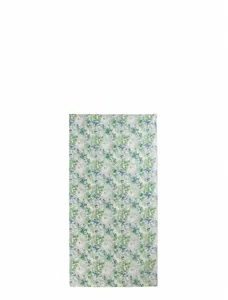 Elegante sciarpa con stampa floreale verde e blu realizzata in pregiata seta di gelso