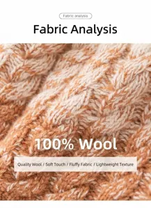 Macro shot of premium 100% sheep wool knit fabric showing soft and fluffy texture