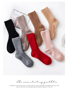 Sammlung dicker, warmer Winter-Wollsocken für Damen in verschiedenen Unifarben