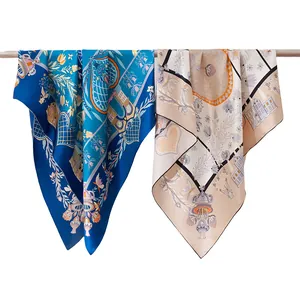 Premium mulberry silk scarves featuring intricate architectural and floral prints
