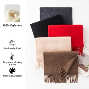 Écharpe en cachemire 100% de qualité supérieure avec franges pour l'hiver