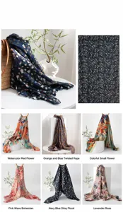 Premium mulberry silk and wool scarves collection featuring floral and bohemian patterns