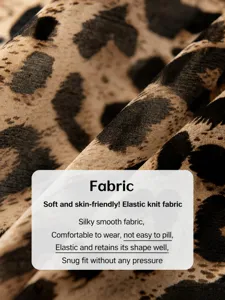 Close-up of leopard print mulberry silk fabric texture showing soft knit weave.