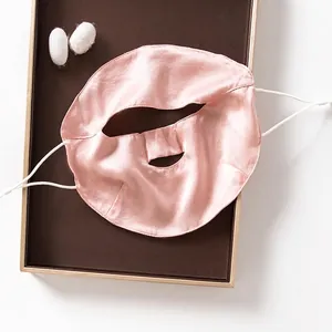 Pink mulberry silk sun protection face mask with full face coverage and breathable design