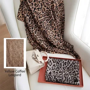 Elegant leopard print silk scarf with long lightweight design