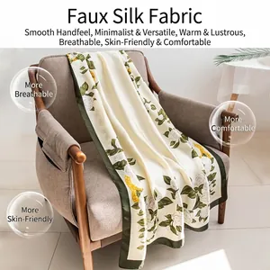 Elegant silk-like floral shawl for women with breathable rose pattern design.