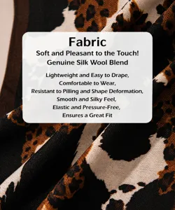 Primer plano de la suave tela de seda y lana con estampado de leopardo y textura lujosa