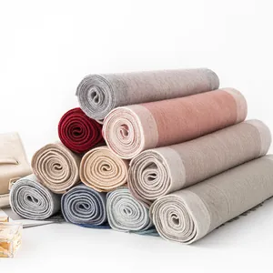 Bufanda de Lana de Invierno para Mujer Gruesa Cálida de Doble Cara Color Sólido Bufanda Con Borlas Liso Minimalista Pashmina Chal