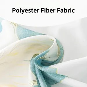 Soft floral printed polyester scarf shawl with elegant satin texture and botanical patterns.