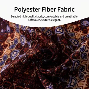 Foulard en polyester à motif rétro avec imprimé bohème élégant et texture douce
