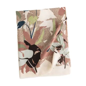 Elegant imitation cashmere scarf with botanical floral print for women's winter warmth.