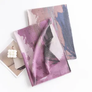Elegant abstract watercolor imitation cashmere scarf with ethnic ripple pattern shawl