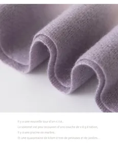 Macro detail showing the soft texture and fine knit of this purple cashmere-feel scarf