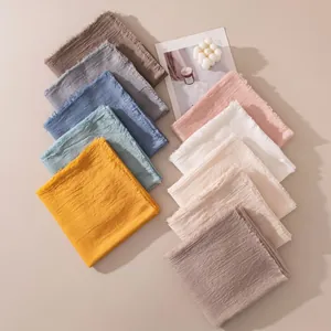 Sciarpa Lunga e Leggera in Tinta Unita da Donna Protezione Solare Traspirante Scialle con Nappe Primavera Estate Casual