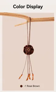 Handmade retro style silk rose pendant necklace in elegant vintage rose brown color