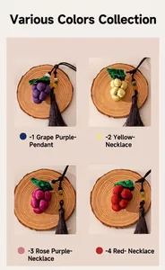 Handmade silk grape charms in various vibrant colors for bag decor or necklaces