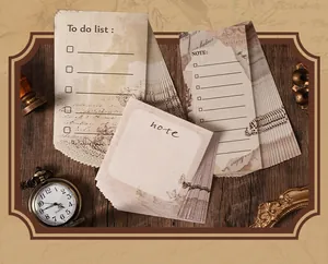 Vintage scrapbooking memoblokken met 'To do list' en 'notitie' secties, retro.