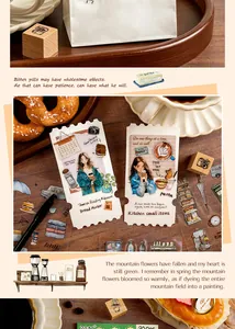 Pegatinas estéticas de PET con ilustraciones de café y estilo de vida para agendas